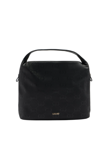 Mala Shopper Grande Nylon Hobo Preta
