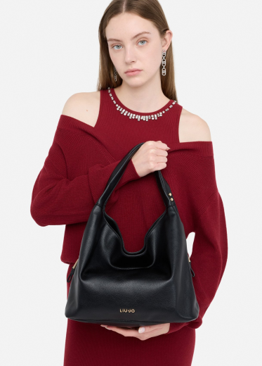 Mala Shopper Média Hobo Preta