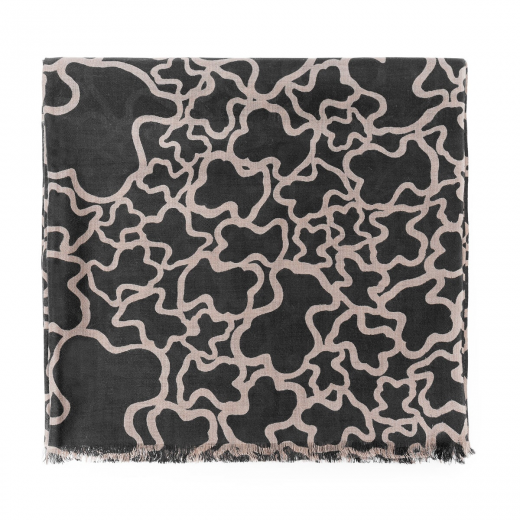 Kaos Lenço Feminino Preto/Bege