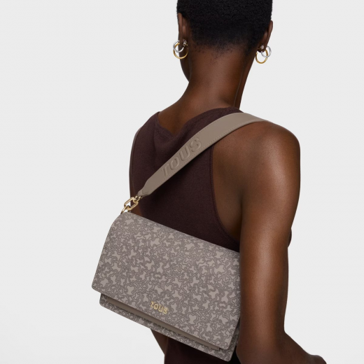 Mala de tiracolo Média Audree Kaos Mini Lines Taupe
