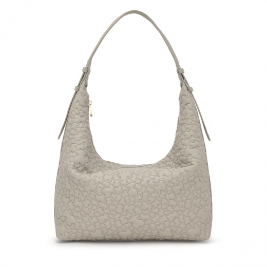 Mala de Ombro Grande Hobo Puffy Bear Taupe