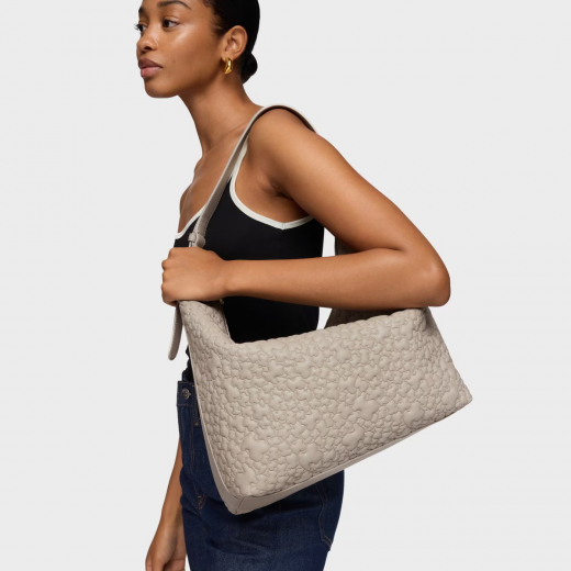 Mala de Ombro Grande Hobo Puffy Bear Taupe