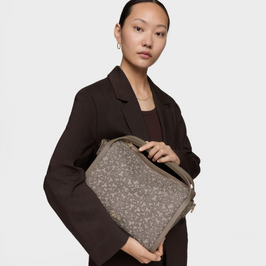 Mala de tiracolo Média City Kaos Mini Lines Taupe