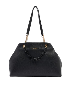 Mala Shopper Média Jewel Chain Preta