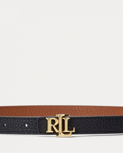 Cinto L Casual Reversível Skinny Preto/Castanho - 2cm