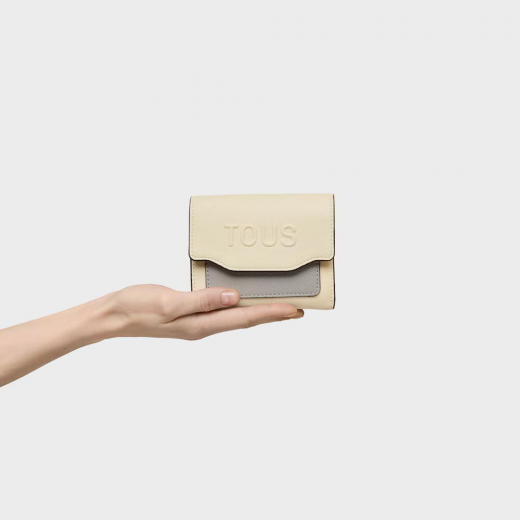 Carteira Audree Safiano Bege e Cinzenta