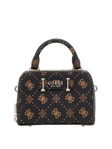 Minimala de Mão Silia 4G logo Peony Castanho-escuro