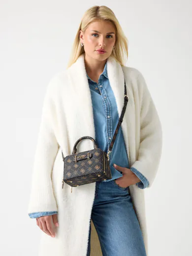 Minimala de Mão Silia 4G logo Peony Castanho-escuro