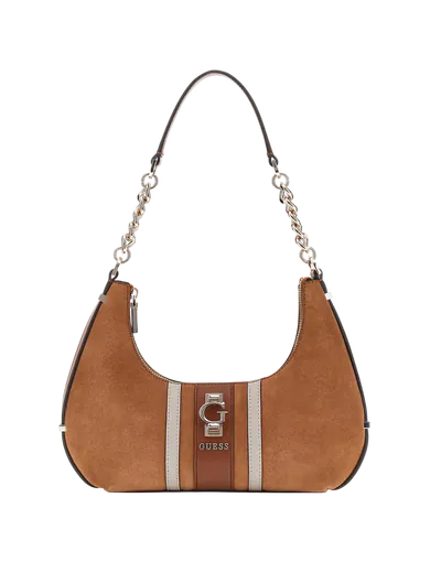 Minimala de Ombro Erenia em Pele Genuína Castanha