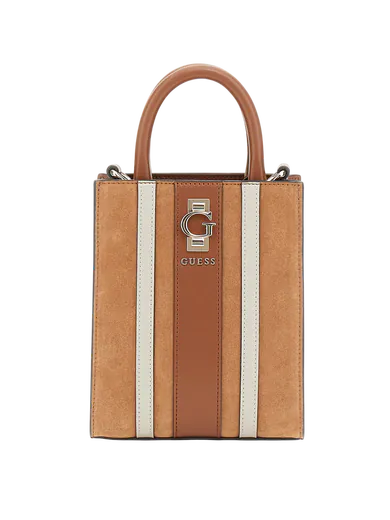 Minimala de Mão Erenia em Pele Genuína Castanha