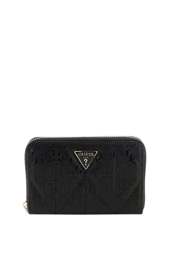 Carteira Média Aldina com Logo 4G em Verniz Preta