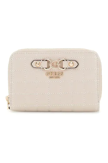 Carteira Média Nadira acolchoada Bege