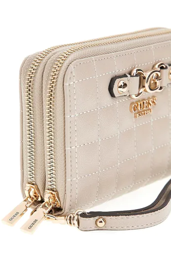 Carteira Média Nadira acolchoada Bege