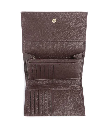 Carteira em pele Metallic Soft Castanho-escuro