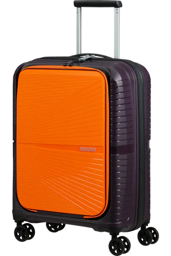Mala de Cabine Superleve 55cm 4 Rodas com Bolso para Portátil 15.6 Ameixa/Laranja