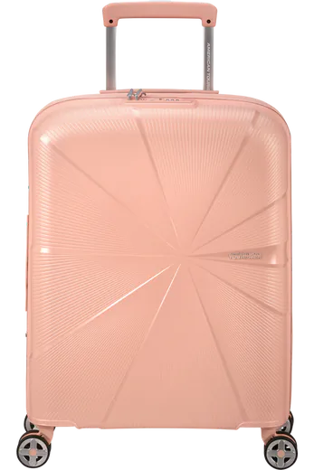 Mala de Cabine 55cm Expansível 4 Rodas Metalizada Pêssego