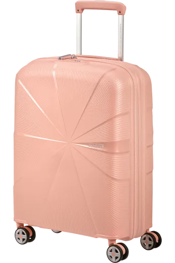 Mala de Cabine 55cm Expansível 4 Rodas Metalizada Pêssego