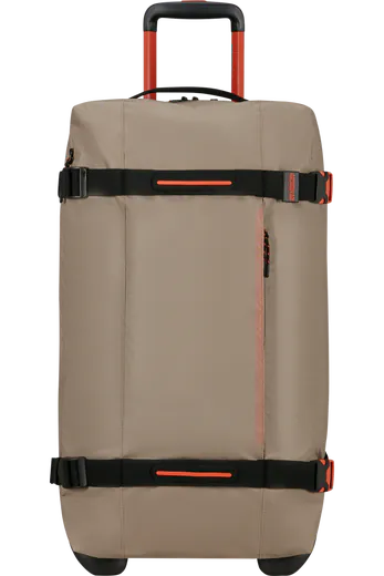 Saco de Viagem Médio 68cm 2 Rodas Bege/Laranja