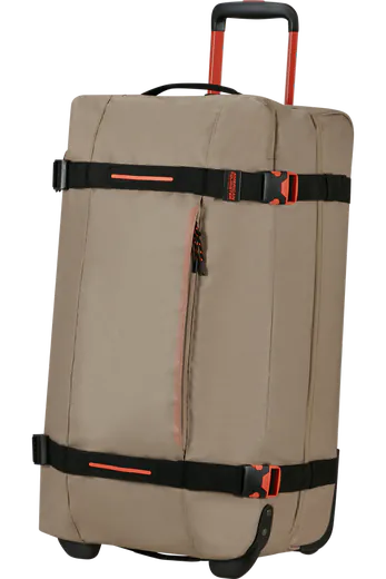 Saco de Viagem Médio 68cm 2 Rodas Bege/Laranja