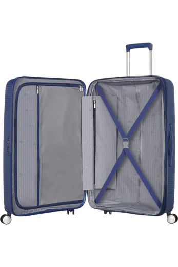 Mala de Viagem Grande 77cm Soundbox Expansível Azul Meia-Noite