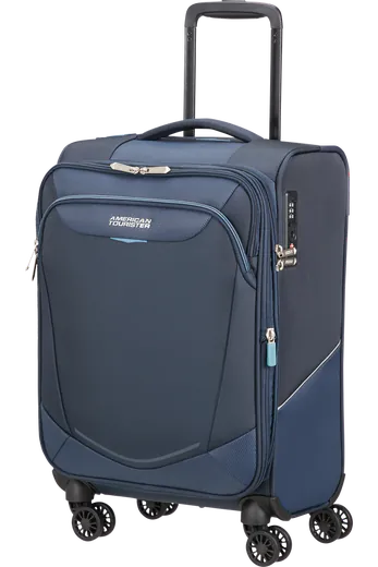 Mala de Cabine 55cm Expansível (L 35cm) 4 Rodas Azul-Marinho