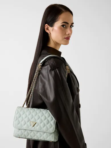 Mala de Ombro/Tiracolo Giully Quilted Verde-claro