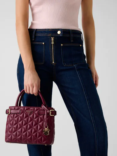 Mini Mala de Mão Paisleigh Matelassê Bordô