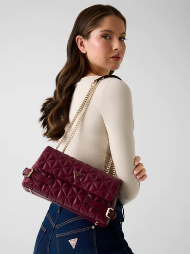 Mala de Ombro/Tiracolo Paisleigh Acolchoada Bordô