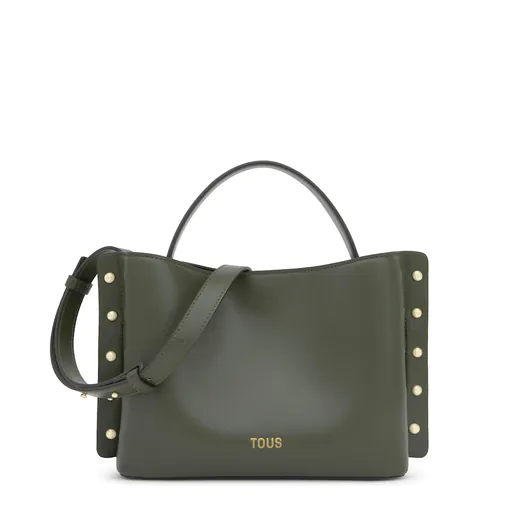 Mala de Tiracolo Média Jewelry Studs Caqui