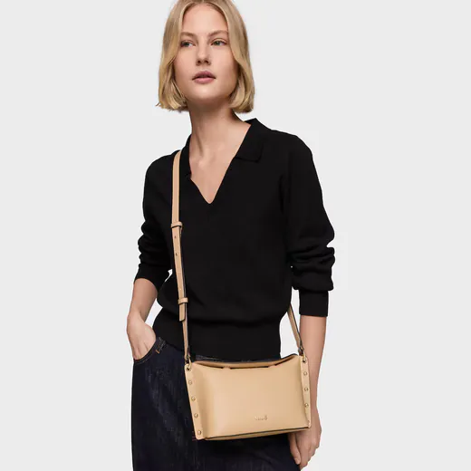 Mala de Tiracolo Pequena Jewelry Studs Areia