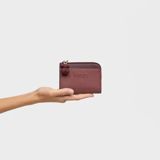 Porta-moedas Grande Audree Saffiano Bordô