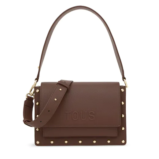 Mala de Tiracolo Média Audree Studs Castanha