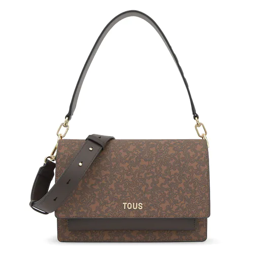 Mala de Tiracolo Média Audree Kaos Mini Lines Castanha