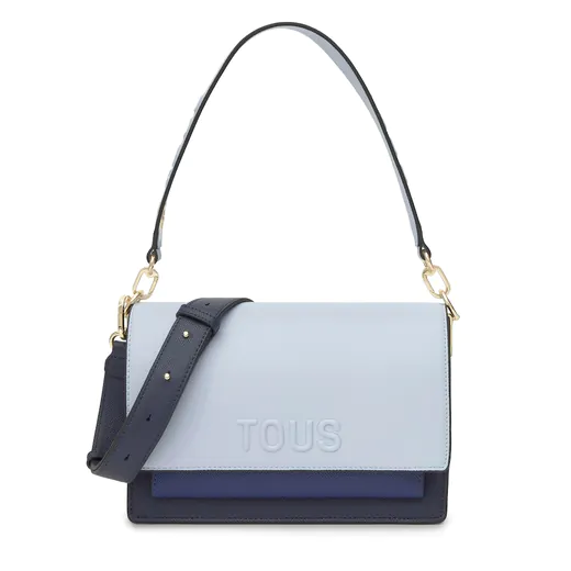 Mala de Tiracolo Média Audree Saffiano Azul Marinho