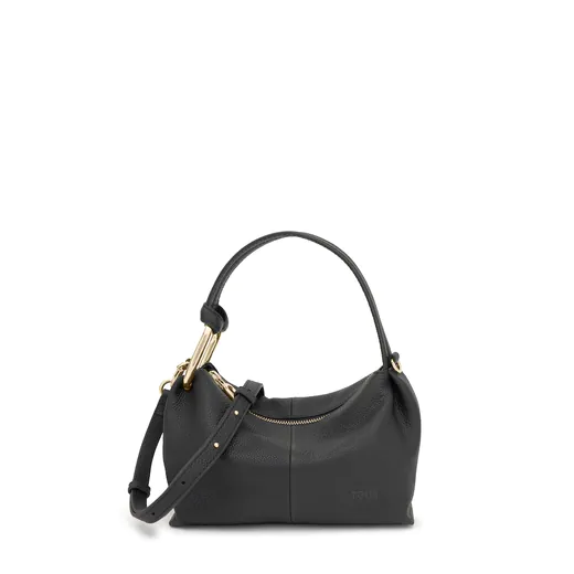 Mala de Tiracolo Hold em Pele Preta