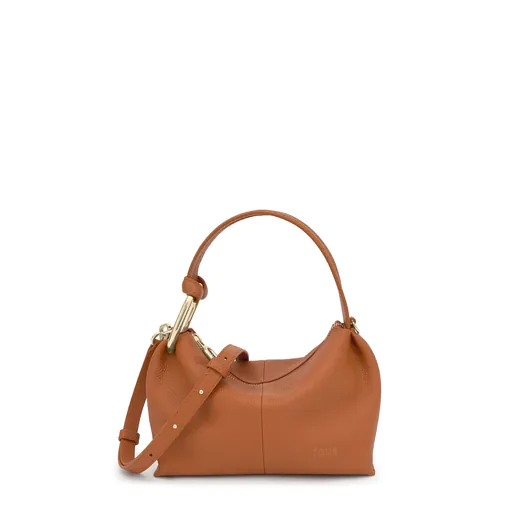 Mala de Tiracolo Hold em Pele Castanha