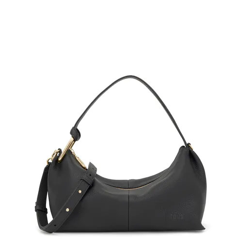 Mala de Ombro Hold em Pele Preta