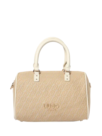 Mala de Mão Logo Bege/Branca