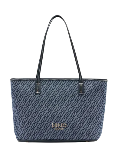 Mala Tote Logo Pequena Azul Marinho