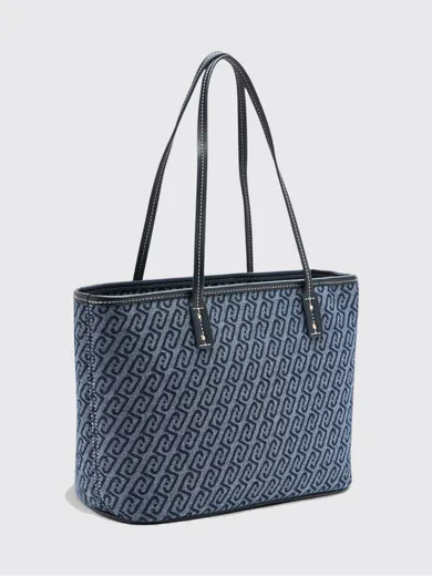 Mala Tote Logo Pequena Azul Marinho