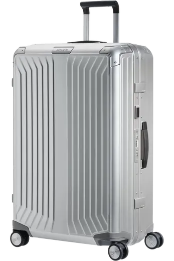 Mala de Viagem Grande 76cm 4 Rodas em Alumínio Prateada