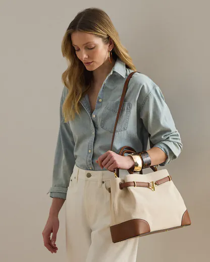 Mala de Mão L Blaike Bege/Castanha