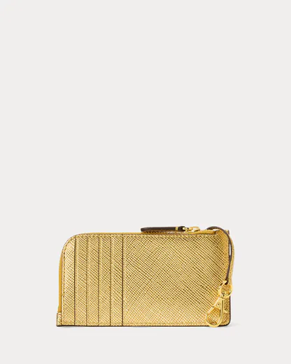 Porta-Cartões em Pele Dourado