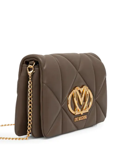 Mala de Tiracolo Embossed Q Castanha