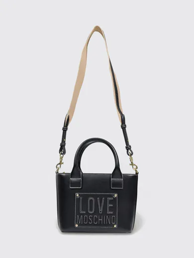 Mala de Mão/Tiracolo Logo com tachas Preta