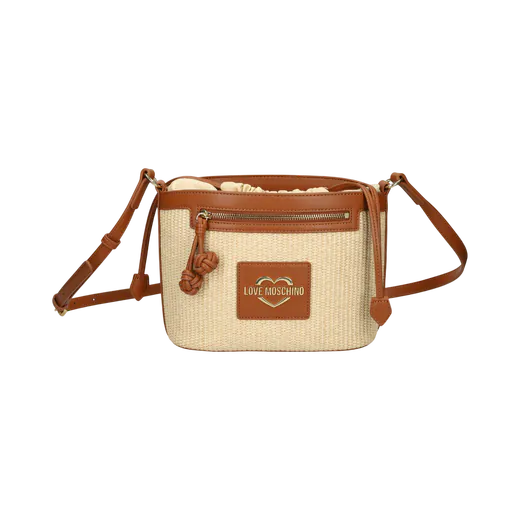 Mala de Tiracolo Straw Bege/Castanha