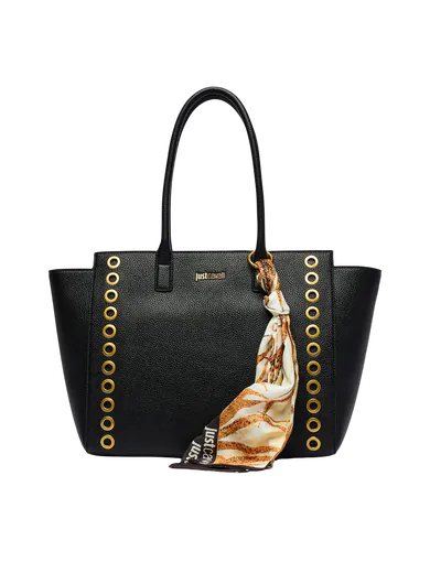 Mala de Ombro/Shopper com lenço Preta