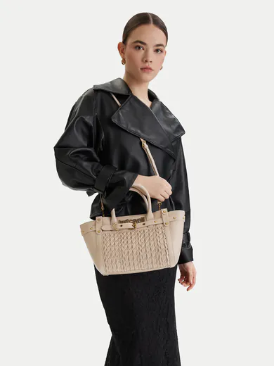 Mala de Mão com textura Bege