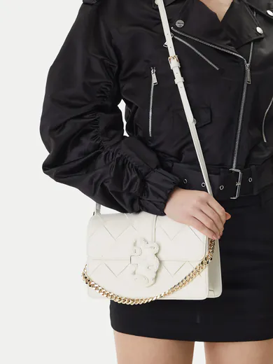 Mala de Ombro Iconic Snakes Quadrada Branca