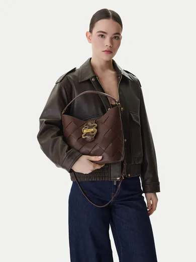 Mala de Ombro/Tiracolo Iconic Snakes Grande Castanha